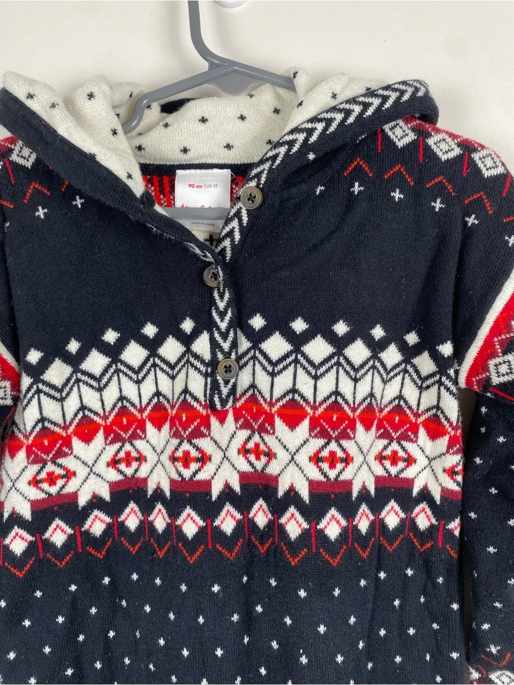 Hanna Andersson Sno Happy Sweater Romper 3T